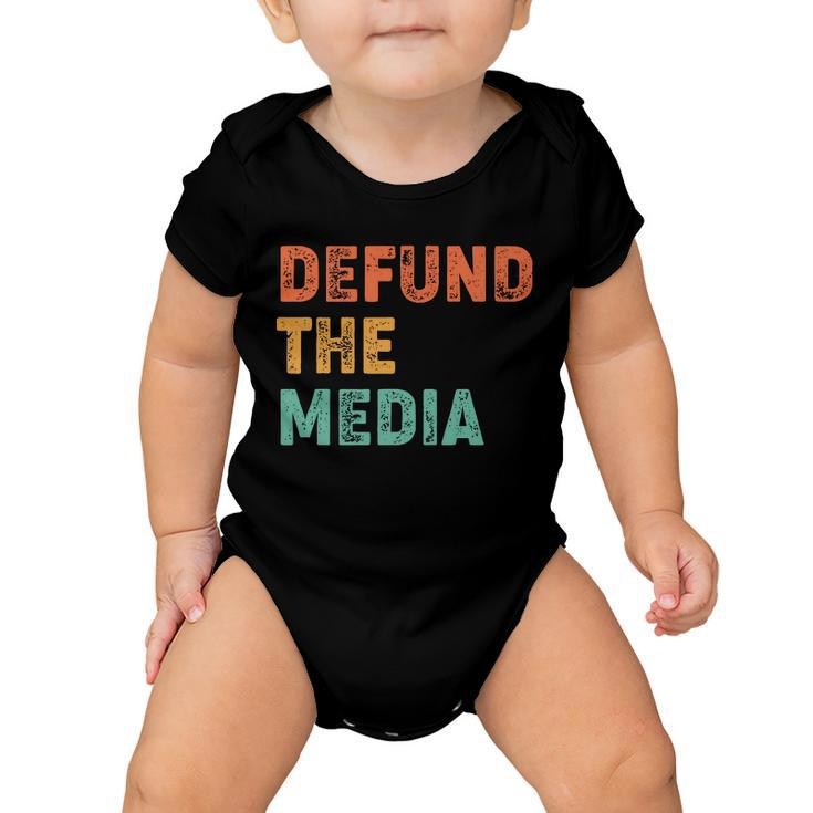 Vintage Defund The Media Tshirt Baby Onesie