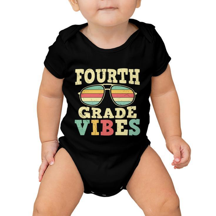 Vintage Fourth Grade Vibes Shirt Funny 4Th Grade Back To School Baby Onesie