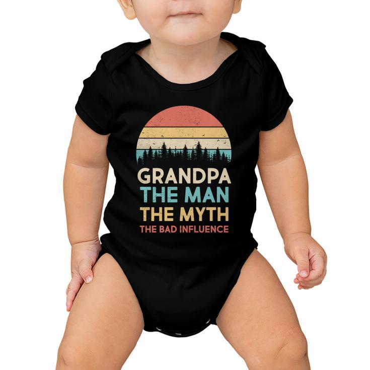 Vintage Grandpa Man Myth The Bad Influence Tshirt Baby Onesie