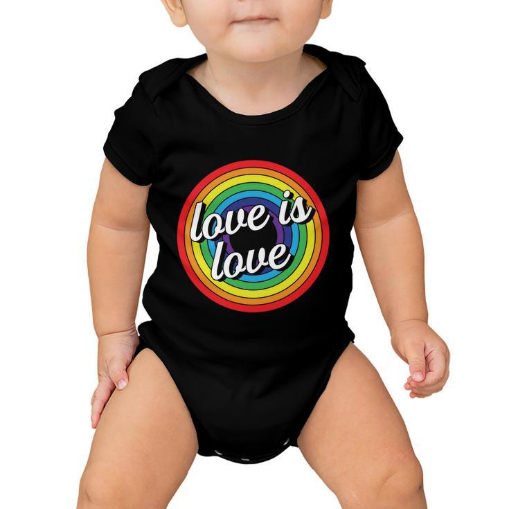 Vintage Love Is Love Rainbow Pride Month Baby Onesie