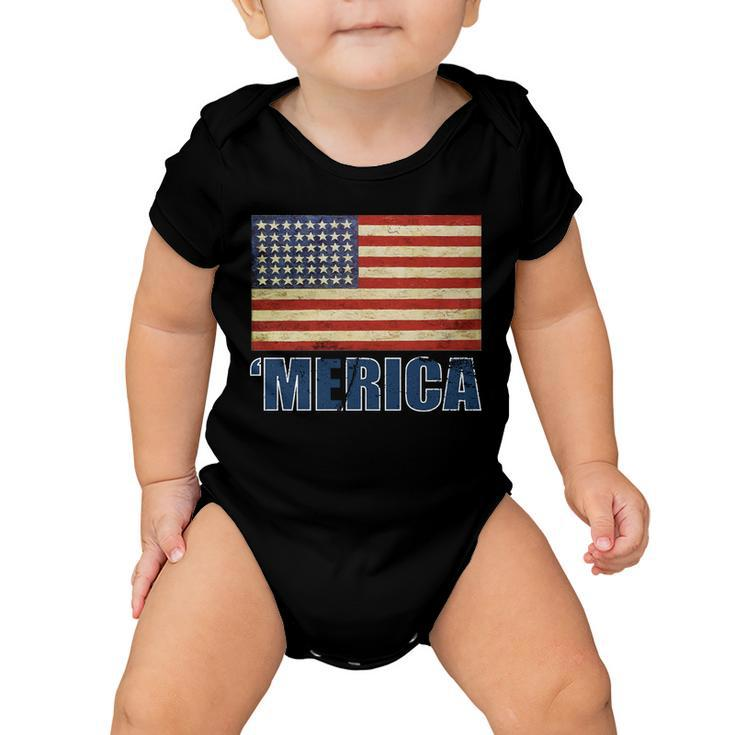 Vintage Merica Flag Tshirt Baby Onesie