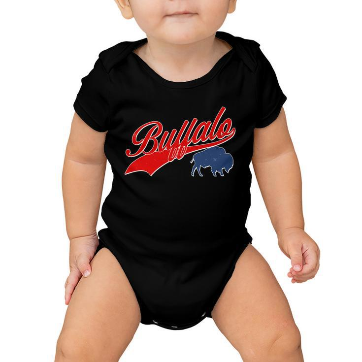 Vintage New York Buffalo Football Logo Baby Onesie