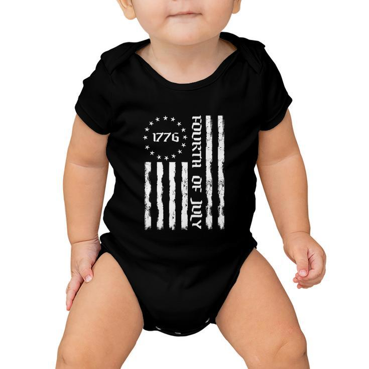 Vintage Patriotic Flag Funny Fourth Of July 4Th Of July Baby Onesie