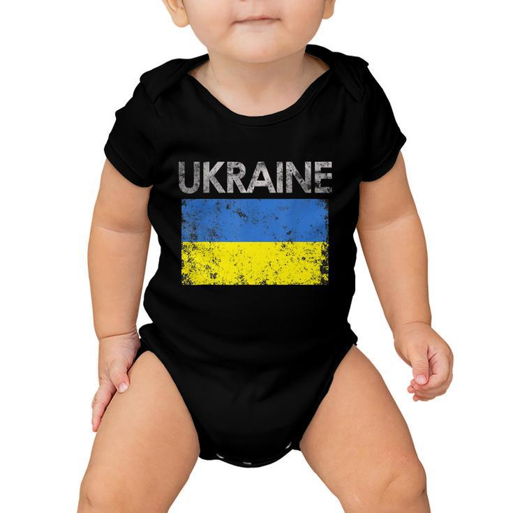 Vintage Ukraine Ukrainian Flag Pride Gift Tshirt Baby Onesie