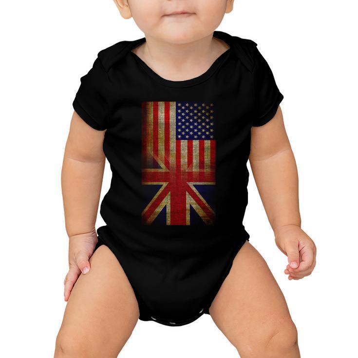 Vintage Usa British Distress Flag Tshirt Baby Onesie