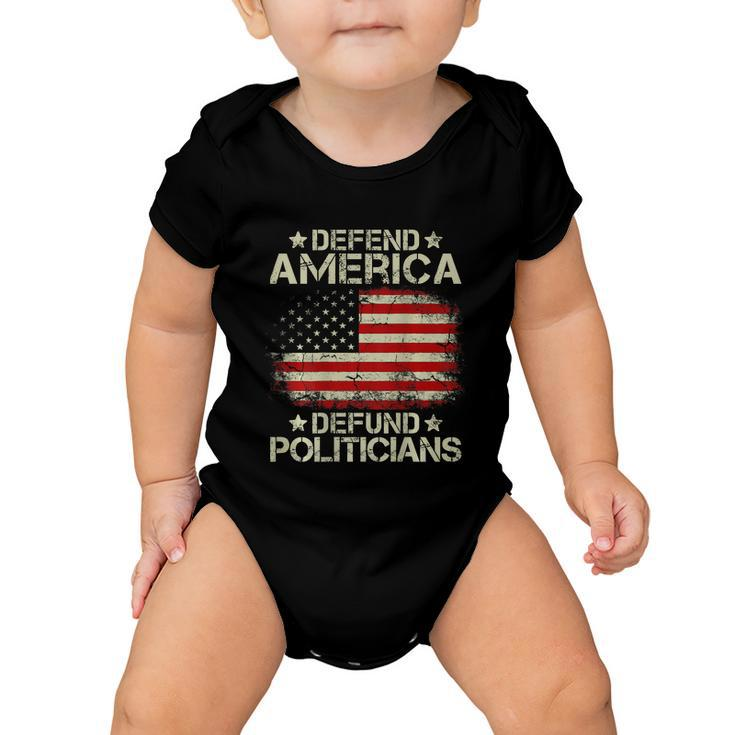 Vintage Usa Flag Defend America Defund Politicians Baby Onesie