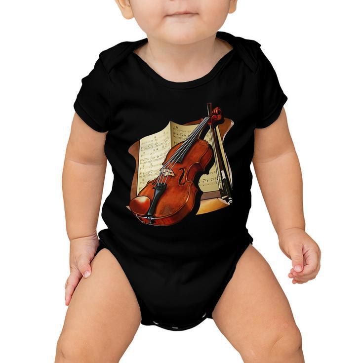 Violin And Sheet Music Tshirt Baby Onesie