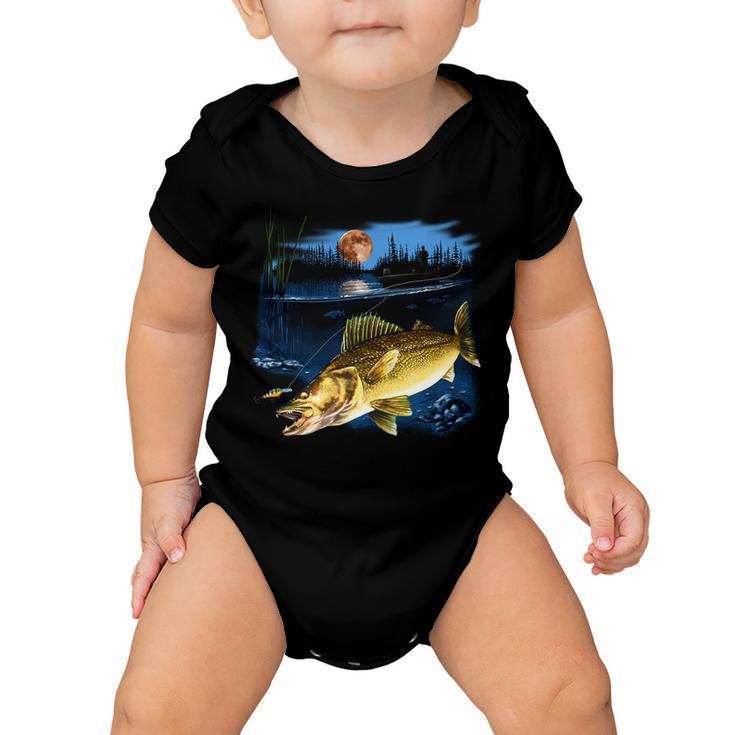 Walleye Moon Light Baby Onesie