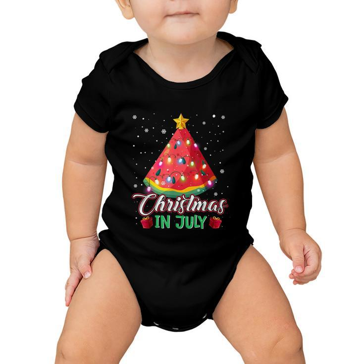 Watermelon Christmas Tree Christmas In July Summer Vacation Baby Onesie