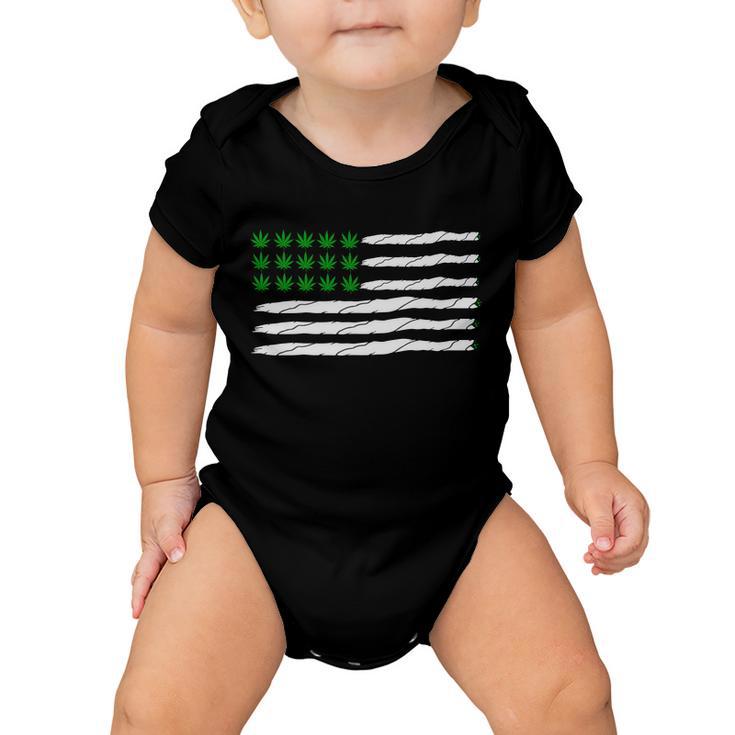 Weed American Flag Tshirt Baby Onesie