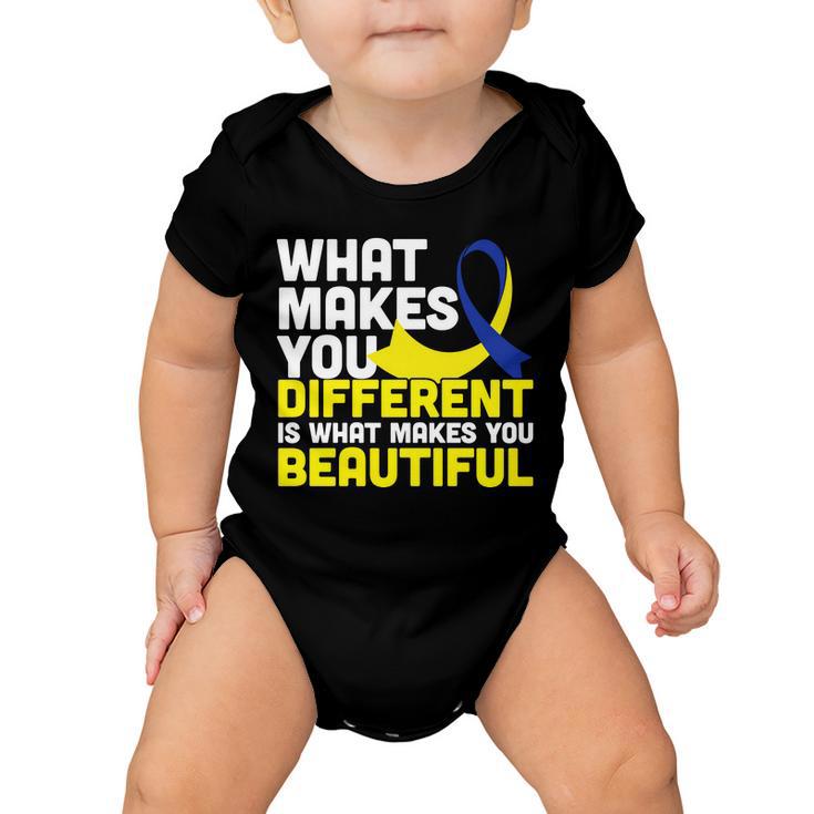 What Makes You Different Down Syndrome Awareness Tshirt Baby Onesie