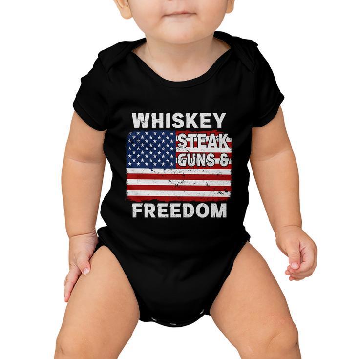 Whiskey Steak Guns And Freedom Us Graphic Plus Size Shirt For Men Women Family Baby Onesie