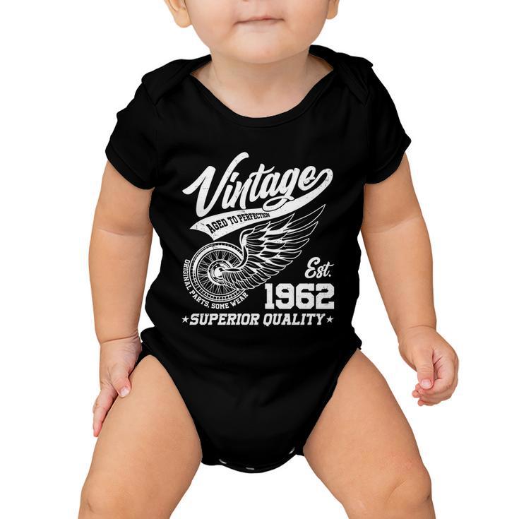 Winged Wheel Vintage 1962 Aged To Perfection Superior Quality 60Th Birthday Baby Onesie