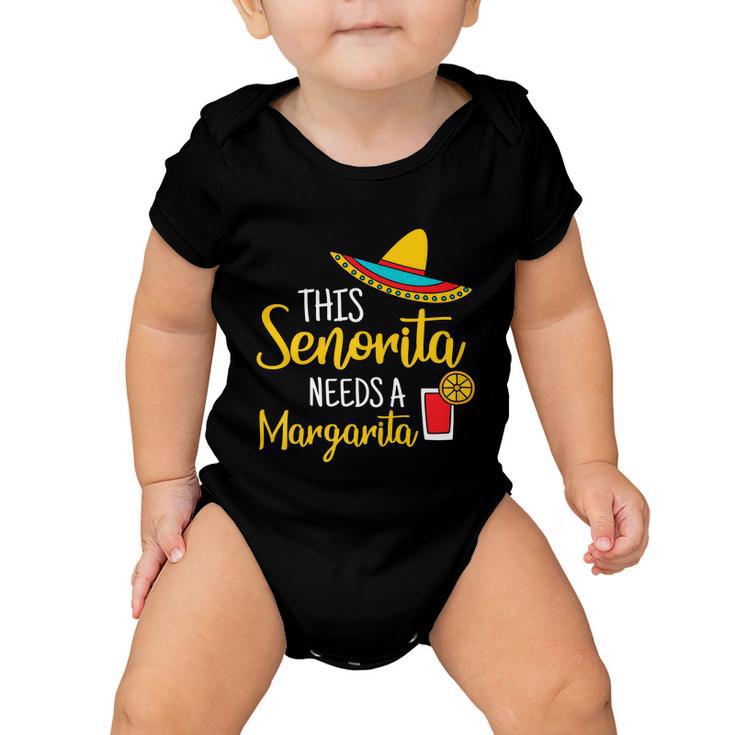 Womens Senorita Margarita Mexican Fiesta Funny Cinco De Mayo Baby Onesie