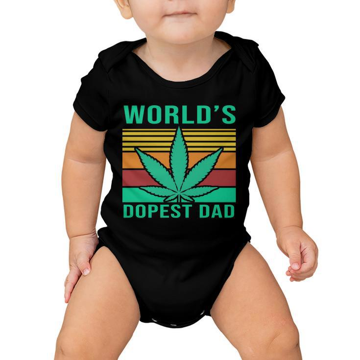 Worlds Dopest Dad Funny Retro Tshirt Baby Onesie