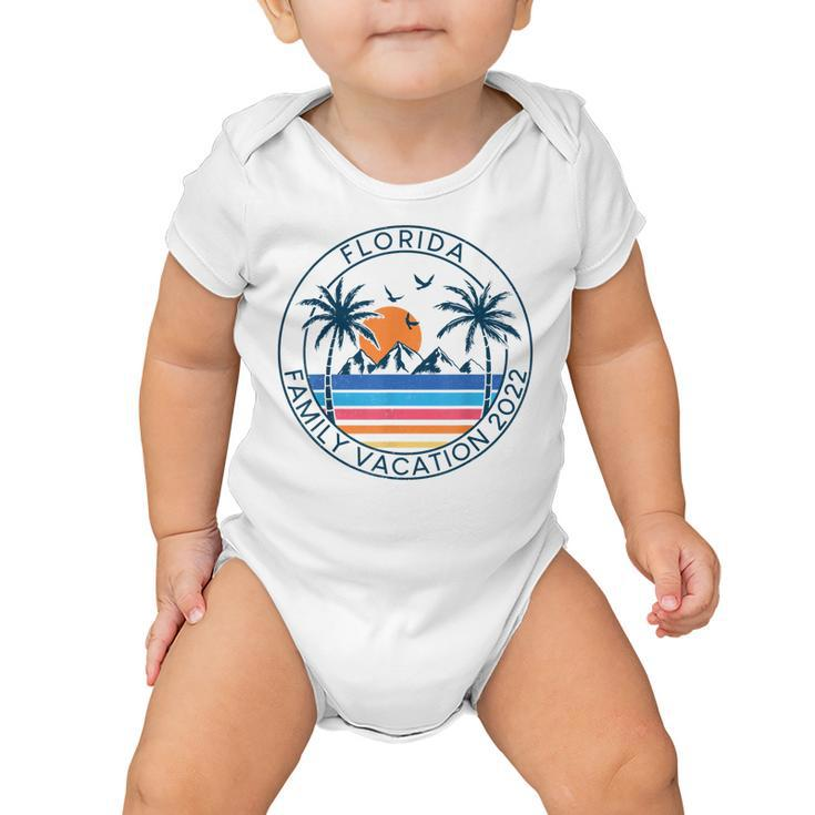 Florida Family Vacation 2022 Beach Palm Tree Summer Tropical  Baby Onesie