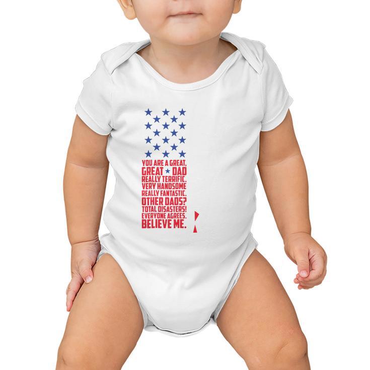 Funny Great Dad Donald Trump Fathers Day Gift Tee Baby Onesie