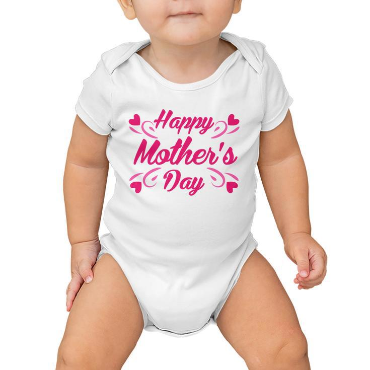 Happy Mothers Day Hearts Gift Baby Onesie