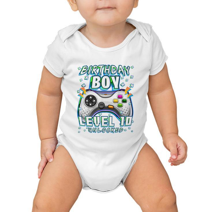 Level 10 Unlocked Video Game 10Th Birthday Gamer Boys T Baby Onesie