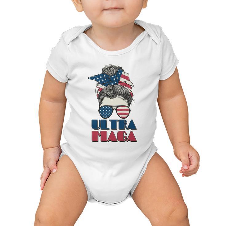 Ultra Maga Hair Bun Woman Baby Onesie