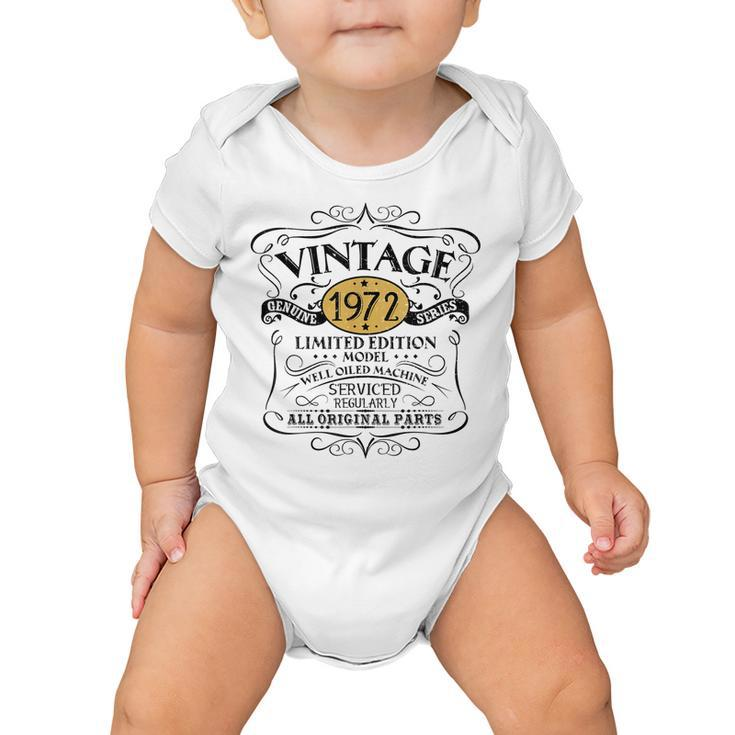 Vintage 1972 50Th Birthday Gift Men Women Original Design  Baby Onesie