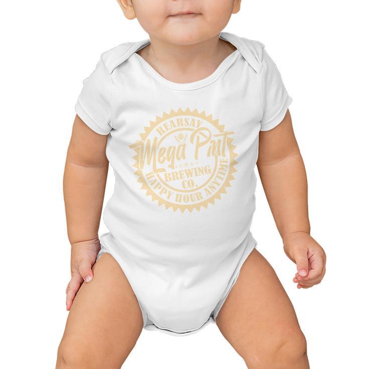 Vintage Hearsay Mega Pint Brewing Co Happy Hour Anytime Emblem Tshirt Baby Onesie