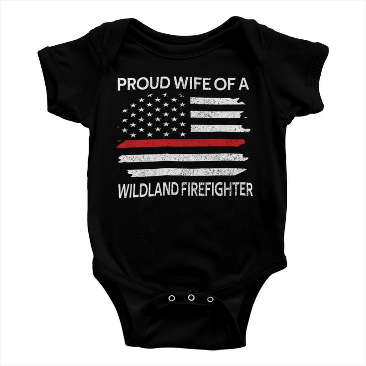 Firefighter Proud Wife Of A Wildland Firefighter Wife Firefighting V2 Baby Onesie