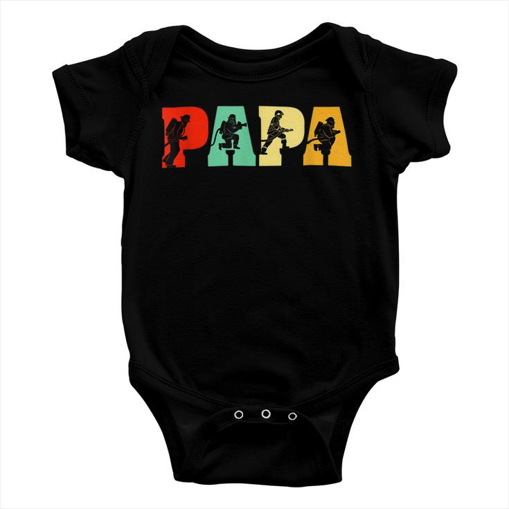 Firefighter Funny Papa Firefighter Fathers Day For Dad Baby Onesie