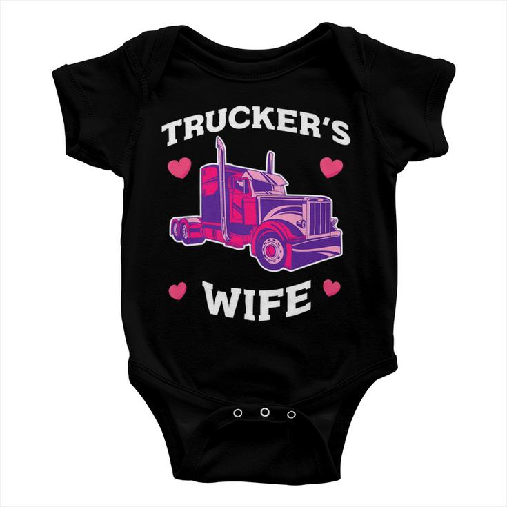 Trucker Truckers Wife Pink Truck Truck Driver Trucker Baby Onesie