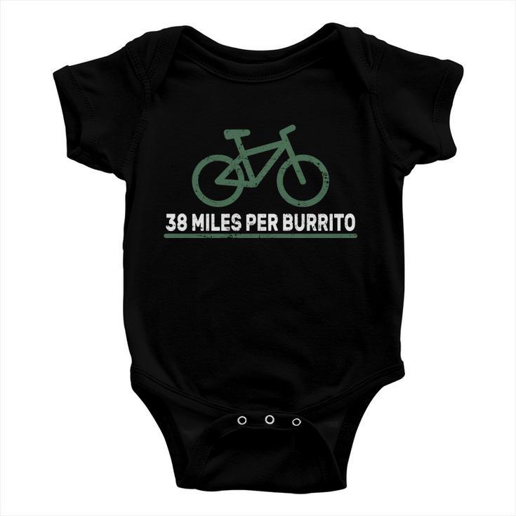 38 Miles Per Burrito Bike Ride Tshirt Baby Onesie