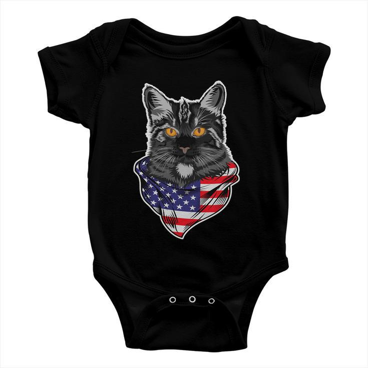 4Th Of July Cat American Patriotic Baby Onesie
