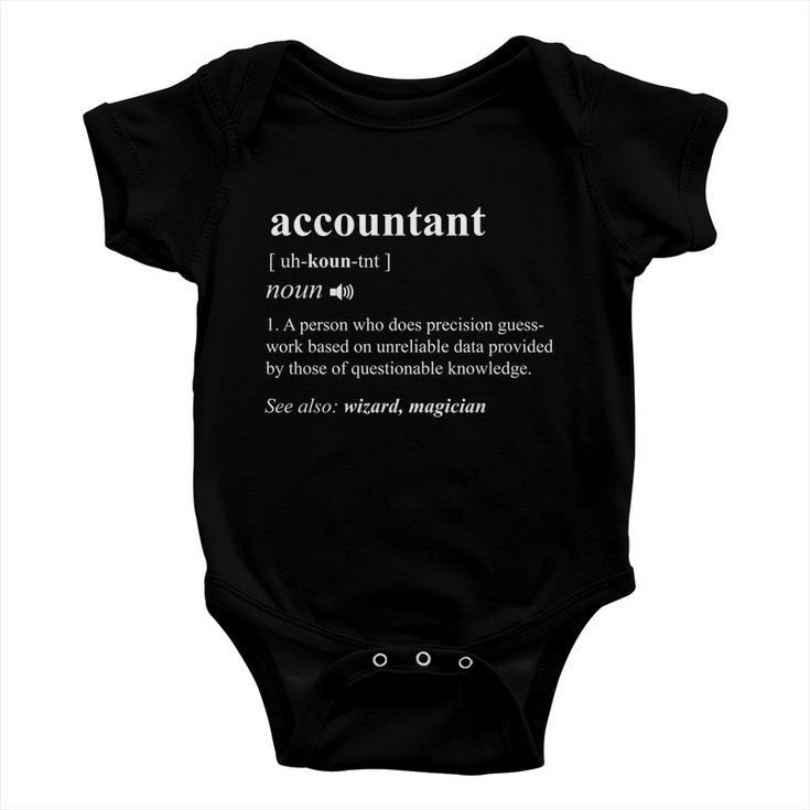 Accountant Definition Noun Accounting Major Cpa Funny Funny Gift Baby Onesie