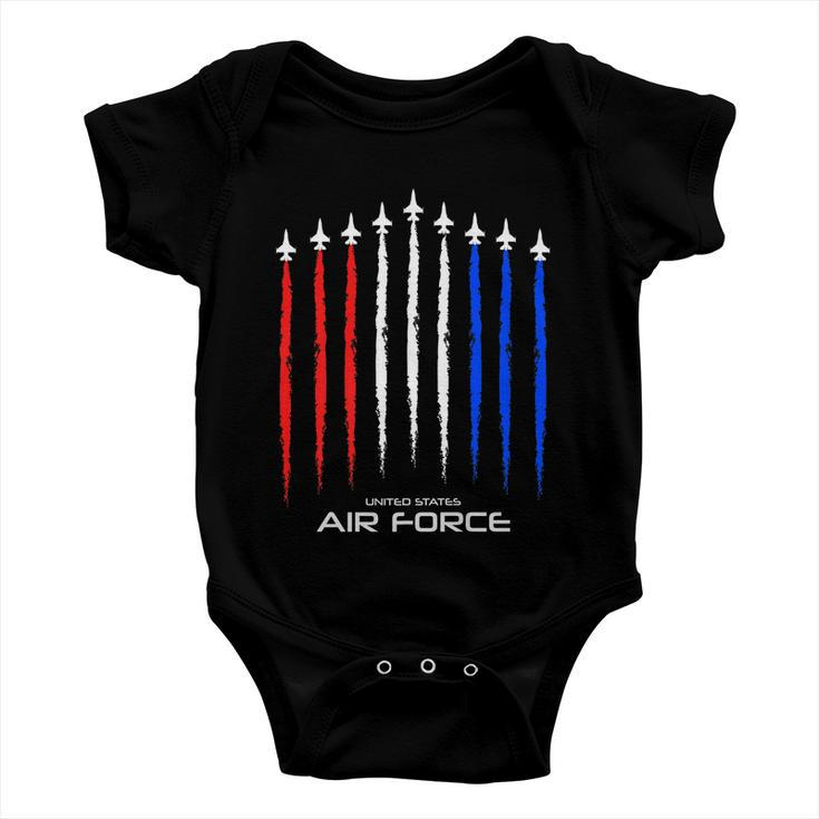 Air Force Us Veterans 4Th Of July Great Gift American Flag Meaningful Gift Baby Onesie