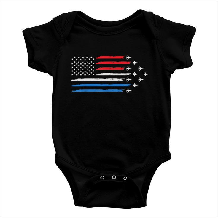 Air Force Us Veterans 4Th Of July Shirt American Flag Baby Onesie