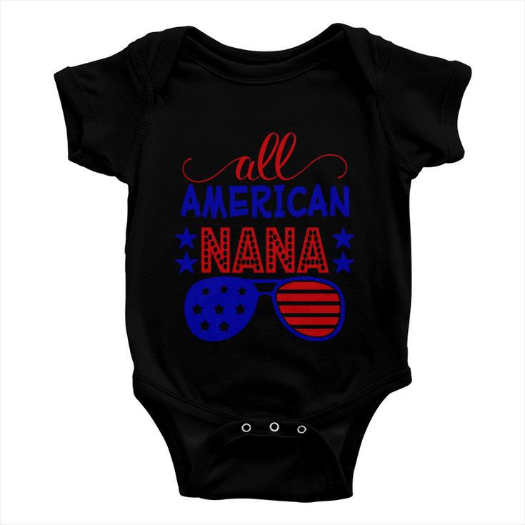 All American Nana Sunglasses 4Th Of July Independence Day Patriotic Baby Onesie