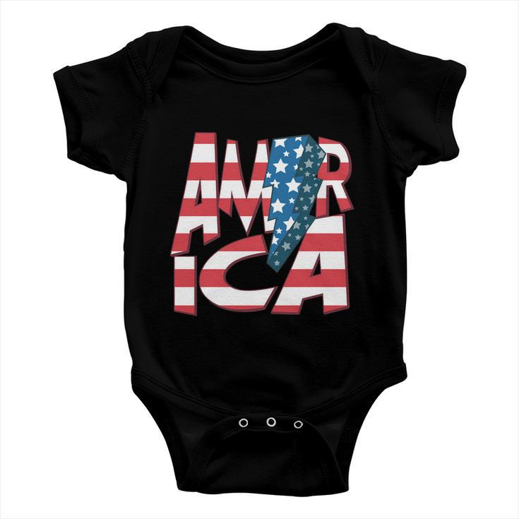 America Usa Flag Patriotic Independence Day 4Th Of July Meaningful Gift Baby Onesie
