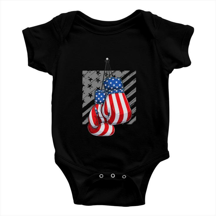 American Boxer Funny 4Th Of July Baby Onesie