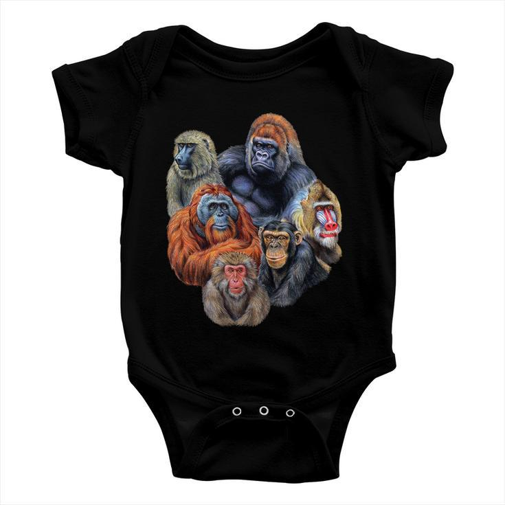 Ape Collage Baby Onesie