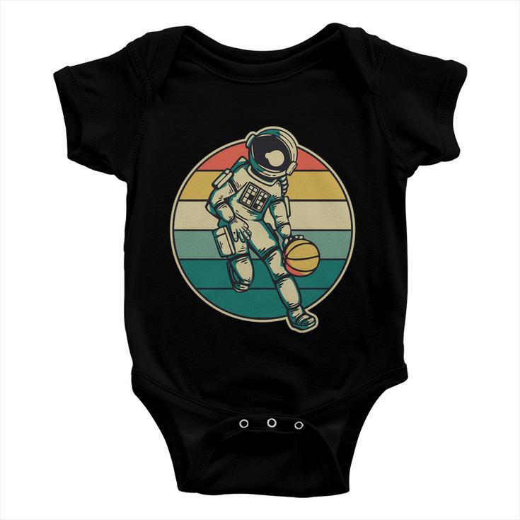 Astronaut Playing Basketball Baby Onesie