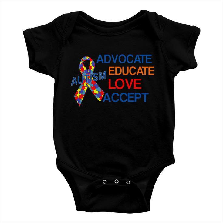 Autism Awareness Educate Tshirt Baby Onesie