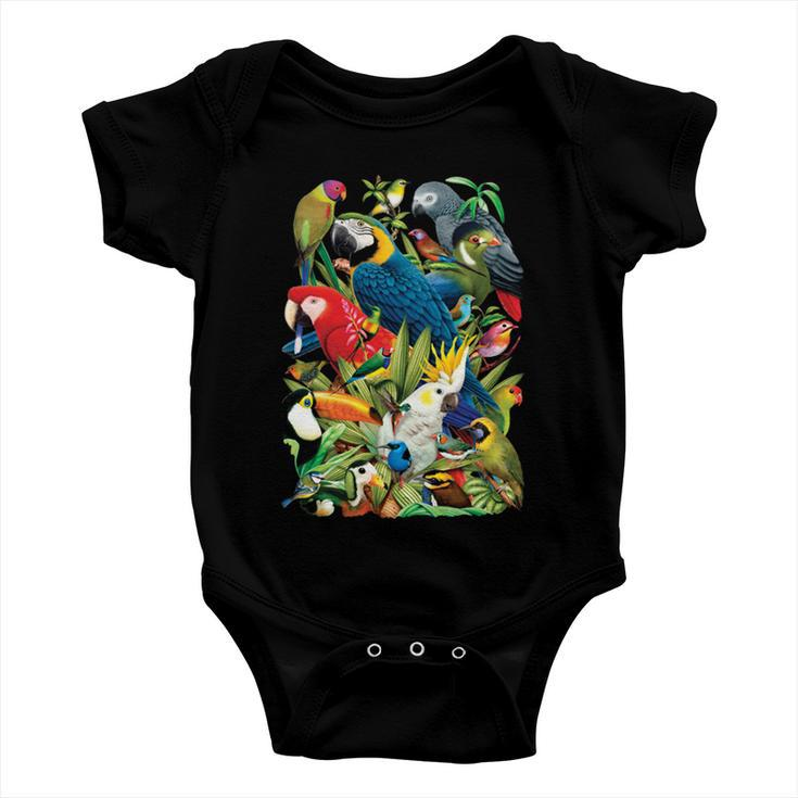 Avian World Wild Birds Parrots Tshirt Baby Onesie