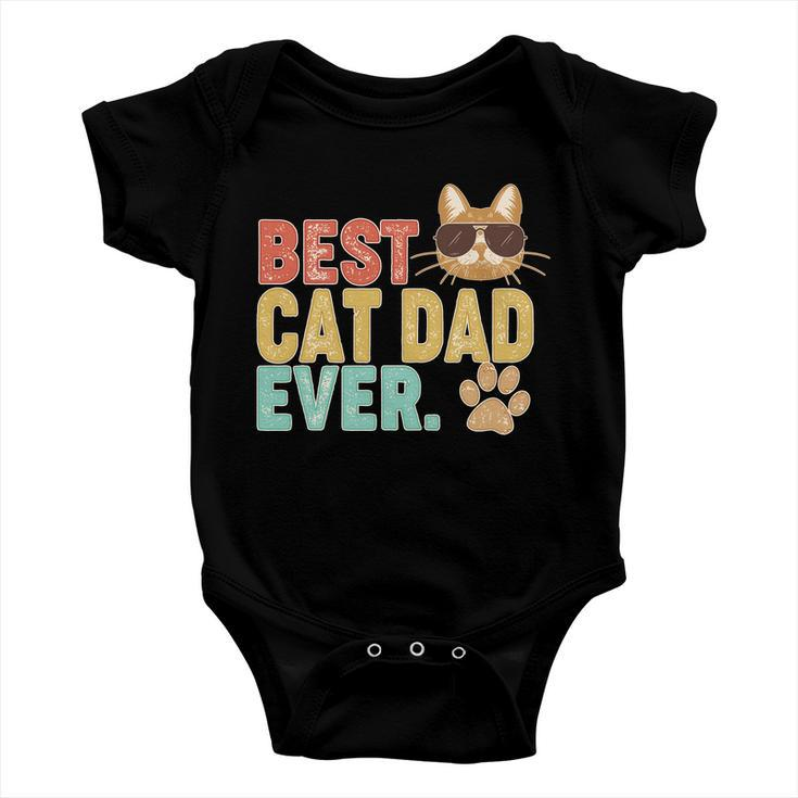 Best Cat Dad Ever Vintage Colors Tshirt Baby Onesie
