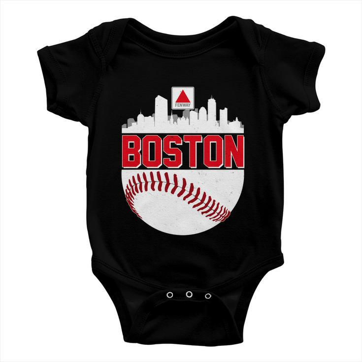 Boston Skyline Fenway Baseball Sports Logo Tshirt Baby Onesie