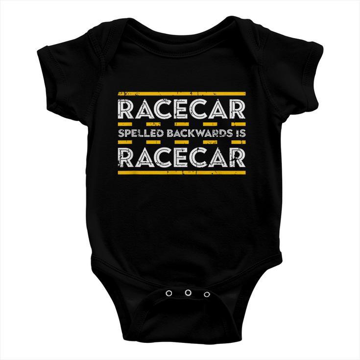 Car Racing Racing Racecar Spelled Backwards Tshirt Baby Onesie