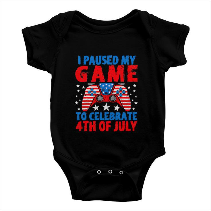 Celebrate 4Th Of July Gamer Funny Fourth Baby Onesie