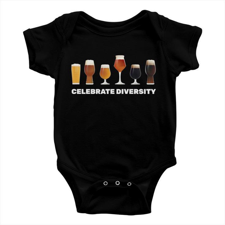 Celebrate Diversity Beer Funny Tshirt Baby Onesie