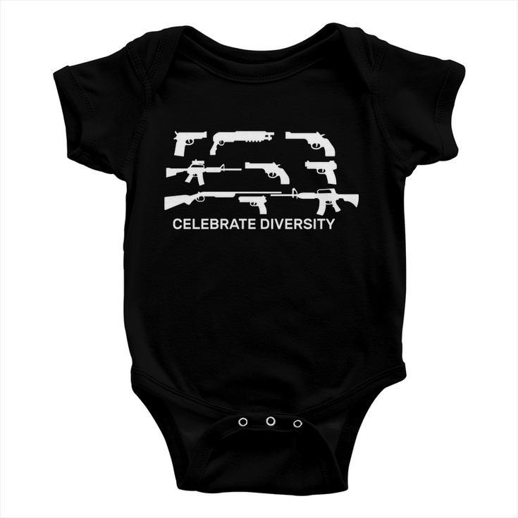 Celebrate Diversity Guns Baby Onesie