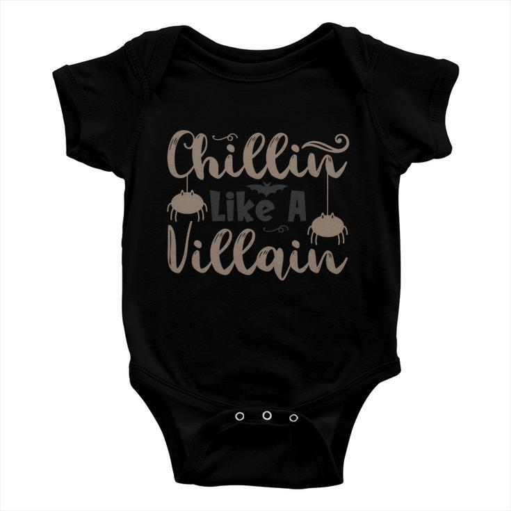 Chillin Like A Villain Halloween Quote V3 Baby Onesie