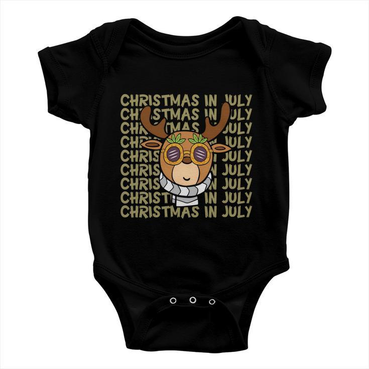 Christmas In July Summer Reindeer Christmas In July Baby Onesie