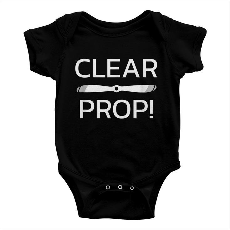 Clear Prop Airplane Aviation Funny Sayings Pilot Baby Onesie